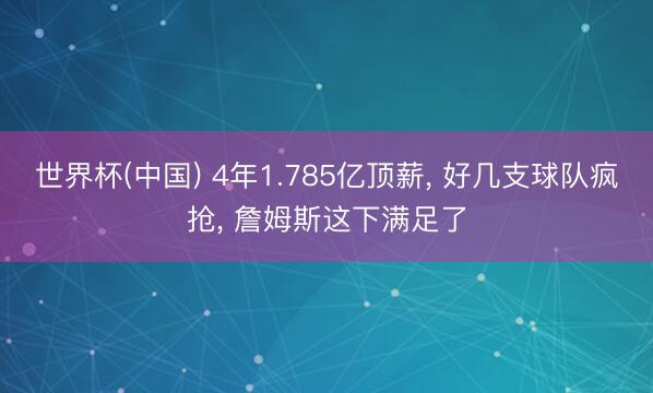 世界杯(中国) 4年1.785亿顶薪， 好几支球队疯抢， 詹姆斯这下满足了