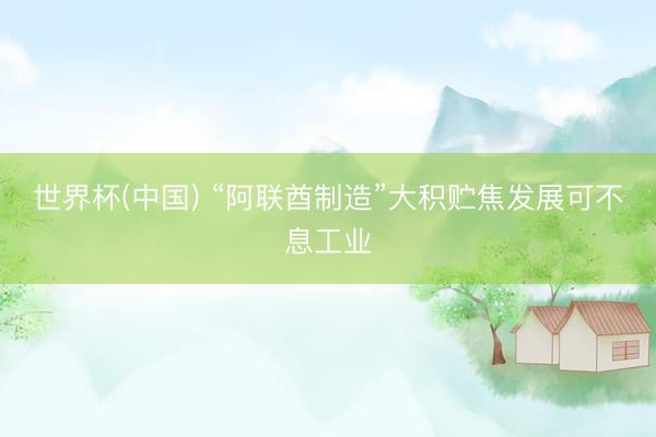 世界杯(中国) “阿联酋制造”大积贮焦发展可不息工业