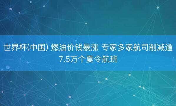 世界杯(中国) 燃油价钱暴涨 专家多家航司削减逾7.5万个夏令航班