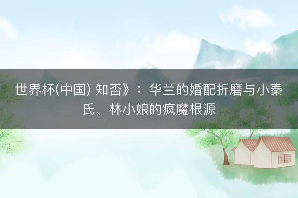 世界杯(中国) 知否》:华兰的婚配折磨与小秦氏、林小娘的疯魔根源